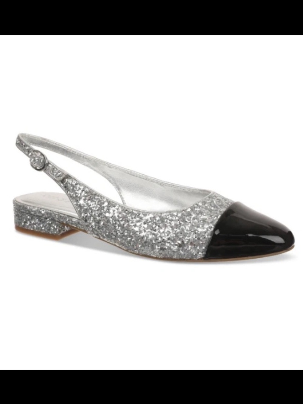 •ON 34TH• “Avril” Capped Toe Slingback Flats - Silver >> size 11 NWT